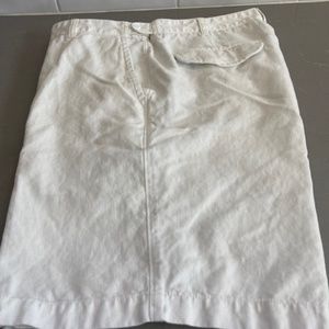 Lands' End White Linen & Cotton Shorts - Size 38 Traditional Fit